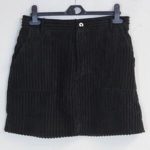 New In Veryj Loveriche Elegant Black Corduroy Mini Skirt NWT